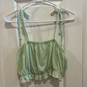 Mint Green Ruched Crop Top